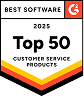 G2 Best Software 2025 Top 50 Customer Service Products Badge